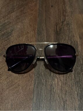Quay All In Black  Aviator Sunglasses